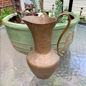 Vintage Solid Copper Hand Made Pitcher